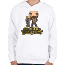 PRINTFASHION LOL Braum - Gyerek kapucnis pulóver - Fehér gyerek pulóver, kardigán