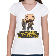 PRINTFASHION LOL Braum - Női V-nyakú póló - Fehér női póló