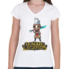 PRINTFASHION LOL Ekko - Női V-nyakú póló - Fehér