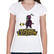 PRINTFASHION LOL Jax - Női V-nyakú póló - Fehér