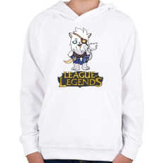 PRINTFASHION LOL Rengar - Gyerek kapucnis pulóver - Fehér