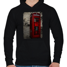 PRINTFASHION London Grunge - Férfi kapucnis pulóver - Fekete férfi pulóver, kardigán