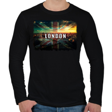 PRINTFASHION LONDON LÁTKÉP - Férfi hosszú ujjú póló - Fekete