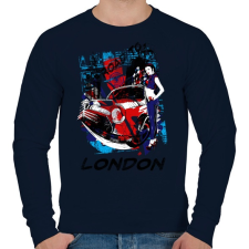 PRINTFASHION London utjain - Férfi pulóver - Sötétkék férfi pulóver, kardigán