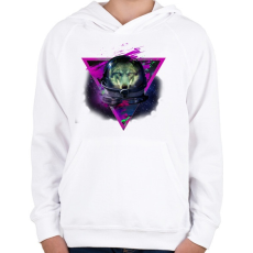 PRINTFASHION Lonely astronaut 3 - Gyerek kapucnis pulóver - Fehér