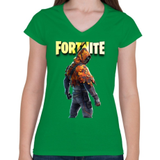 PRINTFASHION Longshot Fortnite - Női V-nyakú póló - Zöld