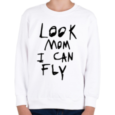 PRINTFASHION Look mom, i can fly! - Gyerek pulóver - Fehér