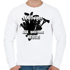 PRINTFASHION Loot first - Férfi pulóver - Fehér