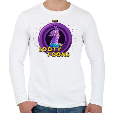 PRINTFASHION Looty Toons - Férfi hosszú ujjú póló - Fehér
