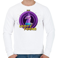 PRINTFASHION Looty Toons - Férfi pulóver - Fehér férfi pulóver, kardigán