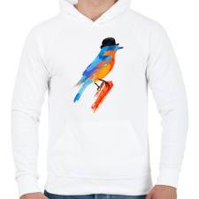 PRINTFASHION Lord bird - Férfi kapucnis pulóver - Fehér férfi pulóver, kardigán