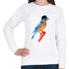 PRINTFASHION Lord bird - Női pulóver - Fehér női pulóver, kardigán
