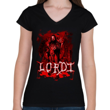 PRINTFASHION LORDI-bloody poster - Női V-nyakú póló - Fekete női póló