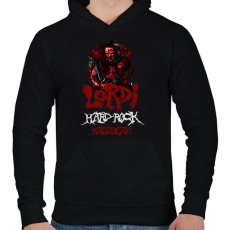 PRINTFASHION lordi-hard rock hallelujah - Férfi kapucnis pulóver - Fekete