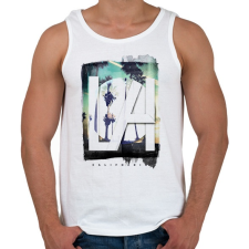 PRINTFASHION Los Angeles - Férfi atléta - Fehér atléta, trikó