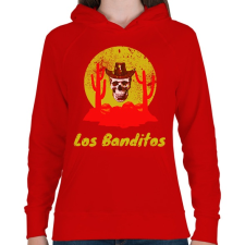 PRINTFASHION los banditos - Női kapucnis pulóver - Piros női pulóver, kardigán