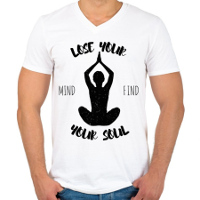 PRINTFASHION Lose your mind find your soul - Férfi V-nyakú póló - Fehér férfi póló