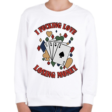 PRINTFASHION Losing money - Gyerek pulóver - Fehér gyerek pulóver, kardigán