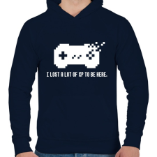 PRINTFASHION LOST A LOT OF XP - Férfi kapucnis pulóver - Sötétkék férfi pulóver, kardigán