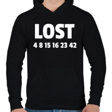 PRINTFASHION LOST - Férfi kapucnis pulóver - Fekete férfi pulóver, kardigán
