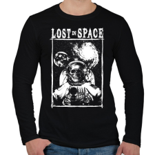 PRINTFASHION Lost in space - Férfi hosszú ujjú póló - Fekete férfi póló