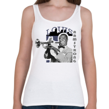 PRINTFASHION Louis Armstrong - Női atléta - Fehér női trikó