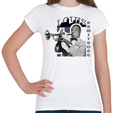 PRINTFASHION Louis Armstrong - Női póló - Fehér női póló