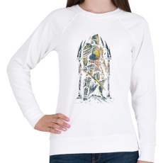 PRINTFASHION Lovag - Női pulóver - Fehér