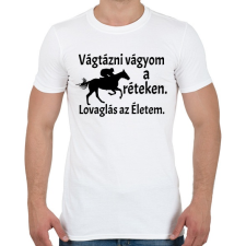 PRINTFASHION Lovaglás az életem - Férfi póló - Fehér férfi póló
