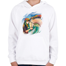 PRINTFASHION Lovaglás - Gyerek kapucnis pulóver - Fehér gyerek pulóver, kardigán
