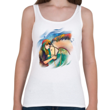 PRINTFASHION Lovaglás - Női atléta - Fehér női trikó