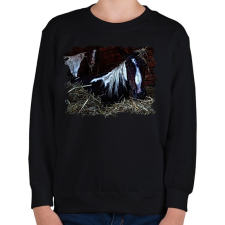 PRINTFASHION lovak az istállóban - Gyerek pulóver - Fekete gyerek pulóver, kardigán