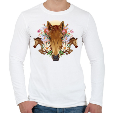 PRINTFASHION Lovak - Férfi hosszú ujjú póló - Fehér férfi póló