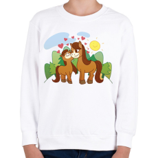 PRINTFASHION Lovak - Gyerek pulóver - Fehér