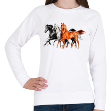 PRINTFASHION Lovak - Női pulóver - Fehér női pulóver, kardigán