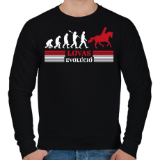 PRINTFASHION Lovas evolúció - Férfi pulóver - Fekete