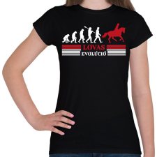 PRINTFASHION Lovas evolúció - Női póló - Fekete női póló
