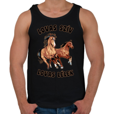 PRINTFASHION lovas - Férfi atléta - Fekete atléta, trikó