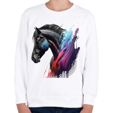 PRINTFASHION Lovas - Gyerek pulóver - Fehér gyerek pulóver, kardigán