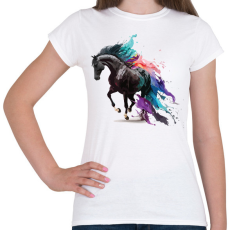 PRINTFASHION Lovas - Női póló - Fehér