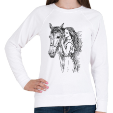 PRINTFASHION lovas - Női pulóver - Fehér