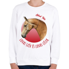PRINTFASHION Lovas szív - Akhal Teke - Gyerek pulóver - Fehér gyerek pulóver, kardigán