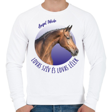 PRINTFASHION Lovas szív - Angol Telivér - Férfi pulóver - Fehér férfi pulóver, kardigán