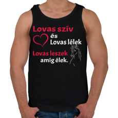 PRINTFASHION Lovas szív és lovas lélek... - Férfi atléta - Fekete