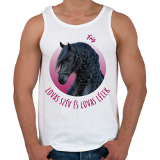 PRINTFASHION Lovas szív - Fríz - Férfi atléta - Fehér