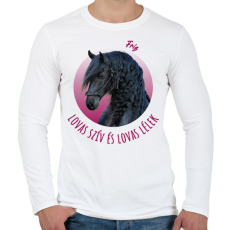 PRINTFASHION Lovas szív - Fríz - Férfi hosszú ujjú póló - Fehér
