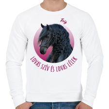 PRINTFASHION Lovas szív - Fríz - Férfi pulóver - Fehér férfi pulóver, kardigán