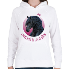 PRINTFASHION Lovas szív - Fríz - Női kapucnis pulóver - Fehér női pulóver, kardigán