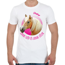 PRINTFASHION Lovas szív - Haflingi - Férfi póló - Fehér férfi póló