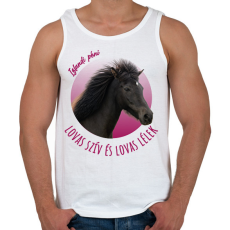 PRINTFASHION Lovas szív - Izlandi póni - Férfi atléta - Fehér